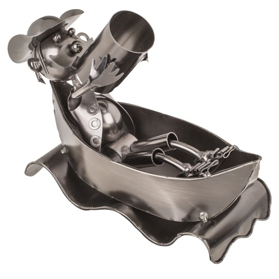 Θήκη Κρασιού Πότης Στην Μπανιέρα Ασημί Μέταλλο