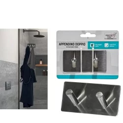 Κρεμάστρα 2 Θέσεων Ανοξείδωτο Ατσάλι 9x3.1x4.5cm