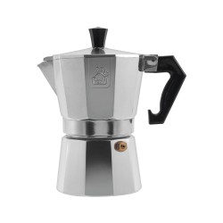 Καφετιέρα Espresso 2 Φλυτζανιών Με Λαβή Βακελίτη Ασημί/Μαύρο Αλουμίνιο