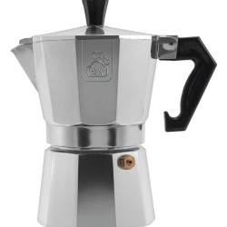 Καφετιέρα Espresso 2 Φλυτζανιών Με Λαβή Βακελίτη Ασημί/Μαύρο Αλουμίνιο
