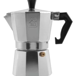 Καφετιέρα Espresso 2 Φλυτζανιών Με Λαβή Βακελίτη Ασημί/Μαύρο Αλουμίνιο