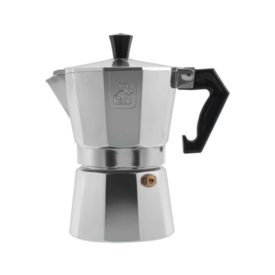 Καφετιέρα Espresso 2 Φλυτζανιών Με Λαβή Βακελίτη Ασημί/Μαύρο Αλουμίνιο
