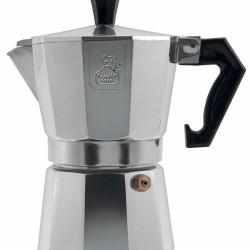 Καφετιέρα Espresso 3 Φλυτζανιών Με Λαβή Βακελίτη Ασημί/Μαύρο Αλουμίνιο