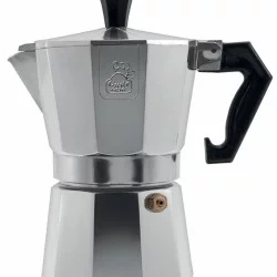 Καφετιέρα Espresso 3 Φλυτζανιών Με Λαβή Βακελίτη Ασημί/Μαύρο Αλουμίνιο