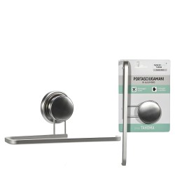 Θήκη Πετσέτας Με Βεντούζα Σατινέ Γκρι Αλουμίνιο 24x8x11cm