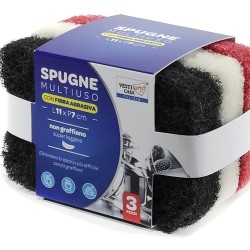 Σφουγγάρι Πολλαπλών Χρήσεων Σε 3 Χρώματα 11x7cm Σετ 3Τμχ