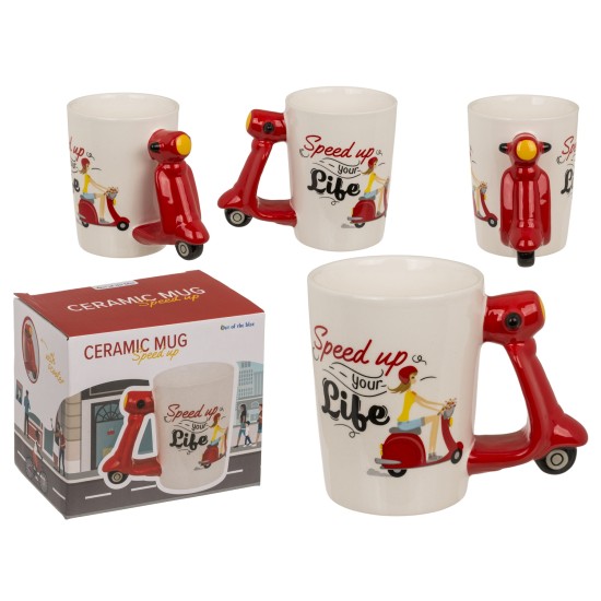 Κούπα Σκούτερ 375ml ‘Speed Up Your Ride’ Λευκό/Κόκκινο Κεραμικό 13.5x11cm Κούπα Σκούτερ 375ml ‘Speed Up Your Ride’ Λευκό/Κόκκινο Κεραμικό 13.5x11cm