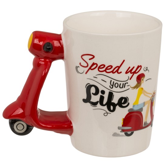 Κούπα Σκούτερ 375ml ‘Speed Up Your Ride’ Λευκό/Κόκκινο Κεραμικό 13.5x11cm Κούπα Σκούτερ 375ml ‘Speed Up Your Ride’ Λευκό/Κόκκινο Κεραμικό 13.5x11cm