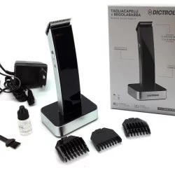 Κουρευτική Μηχανή Επαναφορτιζόμενη Με Βάση Για Γένεια/Μαλλιά 3 Εξαρτήματα Μαύρο 3W