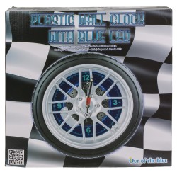 Ρολόι Τοίχου Ρόδα Αυτοκινήτου Με 16 LED Πλαστικό Φ35cm