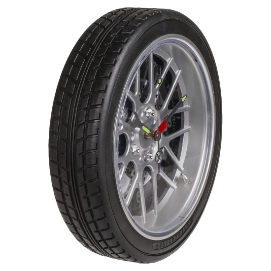 Ρολόι Τοίχου Ρόδα Αυτοκινήτου Με 16 LED Πλαστικό Φ35cm