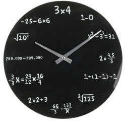Ρολόι Τοίχου Με Μαθηματικές Εξισώσεις Μαύρο Φ35cm
