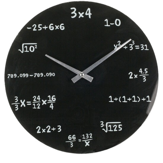 Ρολόι Τοίχου Με Μαθηματικές Εξισώσεις Μαύρο Φ35cm