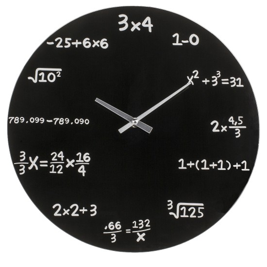 Ρολόι Τοίχου Με Μαθηματικές Εξισώσεις Μαύρο Φ35cm
