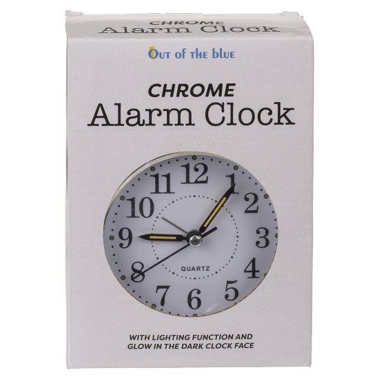 Ρολόι Επιτραπέζιο Με Ξυπνητήρι Ασημί Μέταλλο 17x11cm