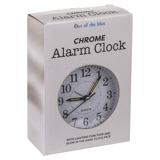 Ρολόι Επιτραπέζιο Με Ξυπνητήρι Ασημί Μέταλλο 17x11cm