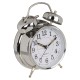 Ρολόι Επιτραπέζιο Με Ξυπνητήρι Ασημί Μέταλλο 17x11cm