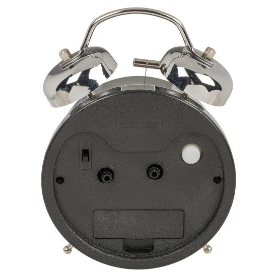 Ρολόι Επιτραπέζιο Με Ξυπνητήρι Ασημί Μέταλλο 17x11cm