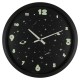 Ρολόι Τοίχου Διάστημα Φωσφοριζέ Μαύρο Πλαστικό Φ30cm