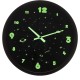 Ρολόι Τοίχου Διάστημα Φωσφοριζέ Μαύρο Πλαστικό Φ30cm