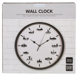 Ρολόι Τοίχου Skylines Λευκό/Μαύρο Πλαστικό Φ30cm