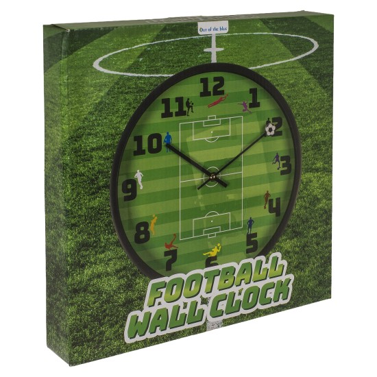Ρολόι Τοίχου Ποδόσφαιρο Πράσινο Πλαστικό Φ30cm