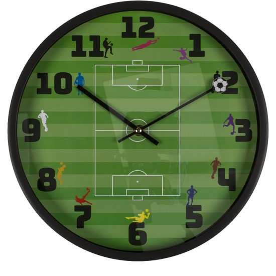 Ρολόι Τοίχου Ποδόσφαιρο Πράσινο Πλαστικό Φ30cm