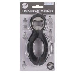 Ανοιχτήρι Universal 6 Σε 1 Μαύρο/Γκρι Μέταλλο/Πλαστικό 14.5x6cm Ανοιχτήρι Universal 6 Σε 1 Μαύρο/Γκρι Μέταλλο/Πλαστικό 14.5x6cm