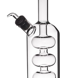 Φιάλη Λαδιού/Ξυδιού 2 Σε 1 Με 2 Χώρους Και 2 Πώματα 25cl/10cl Διάφανο Γυαλί