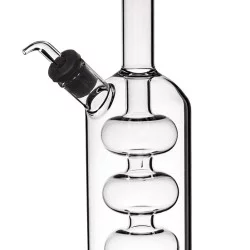 Φιάλη Λαδιού/Ξυδιού 2 Σε 1 Με 2 Χώρους Και 2 Πώματα 25cl/10cl Διάφανο Γυαλί