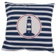 Διακοσμητικό Μαξιλάρι Φάρος Με Φερμουάρ Μπλε/Λευκό 64% Polyester/19% Βαμβάκι/17% Βισκόζη 40x40cm 1Τμχ
