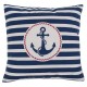Διακοσμητικό Μαξιλάρι Άγκυρα Με Φερμουάρ Μπλε/Λευκό 64% Polyester/19% Βαμβάκι/17% Βισκόζη 40x40cm 1Τμχ