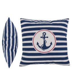 Διακοσμητικό Μαξιλάρι Άγκυρα Με Φερμουάρ Μπλε/Λευκό 64% Polyester/19% Βαμβάκι/17% Βισκόζη 40x40cm 1Τμχ