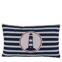 Διακοσμητικό Μαξιλάρι Φάρος Με Φερμουάρ Μπλε/Λευκό 64% Polyester/19% Βαμβάκι/17% Βισκόζη 30x50cm 1Τμχ