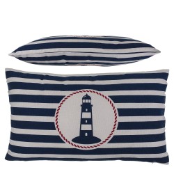 Διακοσμητικό Μαξιλάρι Φάρος Με Φερμουάρ Μπλε/Λευκό 64% Polyester/19% Βαμβάκι/17% Βισκόζη 30x50cm 1Τμχ