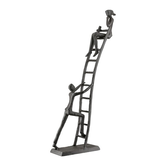 Γλυπτική Σκάλα Μεταλλική Σκούρο Καφέ 17X6X34Cm 17X6X34Cm