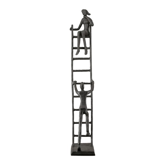 Γλυπτική Σκάλα Μεταλλική Σκούρο Καφέ 17X6X34Cm 17X6X34Cm
