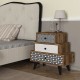 Κομοδίνο LIDYA Σκούρο Καφέ Με Σχέδιο 60x30x57cm Κομοδίνο LIDYA Σκούρο Καφέ Με Σχέδιο 60x30x57cm