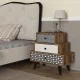Κομοδίνο LIDYA Σκούρο Καφέ Με Σχέδιο 60x30x57cm Κομοδίνο LIDYA Σκούρο Καφέ Με Σχέδιο 60x30x57cm