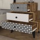 Κομοδίνο LIDYA Σκούρο Καφέ Με Σχέδιο 60x30x57cm Κομοδίνο LIDYA Σκούρο Καφέ Με Σχέδιο 60x30x57cm