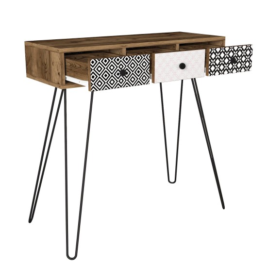 Κονσόλα LIDYA Καφέ Με Σχέδιο 90x35x91cm Κονσόλα LIDYA Καφέ Με Σχέδιο 90x35x91cm