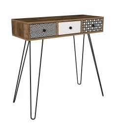 Κονσόλα  LIDYA Καφέ Με Σχέδιο 90x35x91cm