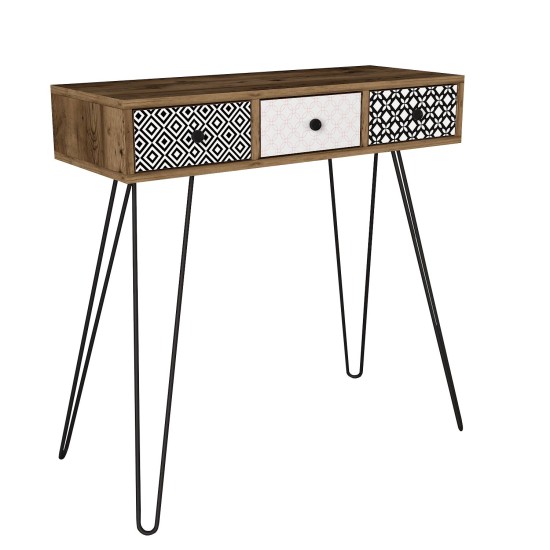Κονσόλα LIDYA Καφέ Με Σχέδιο 90x35x91cm Κονσόλα LIDYA Καφέ Με Σχέδιο 90x35x91cm