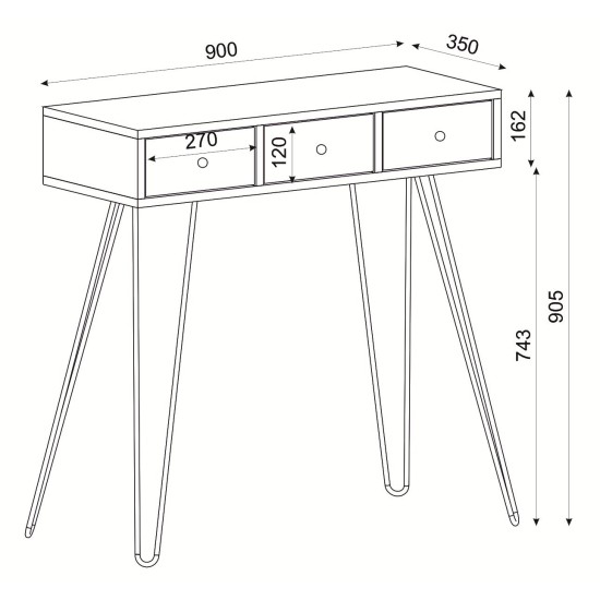 Κονσόλα LIDYA Καφέ Με Σχέδιο 90x35x91cm Κονσόλα LIDYA Καφέ Με Σχέδιο 90x35x91cm