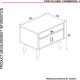 Κομοδίνο KIMOLOS Λευκό/Φυσικό/Καφέ 45x30x52cm Κομοδίνο KIMOLOS Λευκό/Φυσικό/Καφέ 45x30x52cm