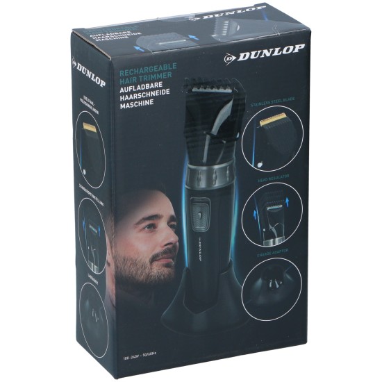 Κουρευτική Μηχανή Επαναφορτιζόμενη Μαύρη DUNLOP Κουρευτική Μηχανή Επαναφορτιζόμενη Μαύρη DUNLOP