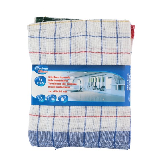 Πετσέτες Κουζίνας 45x70cm Πολύχρωμες 5Τμχ