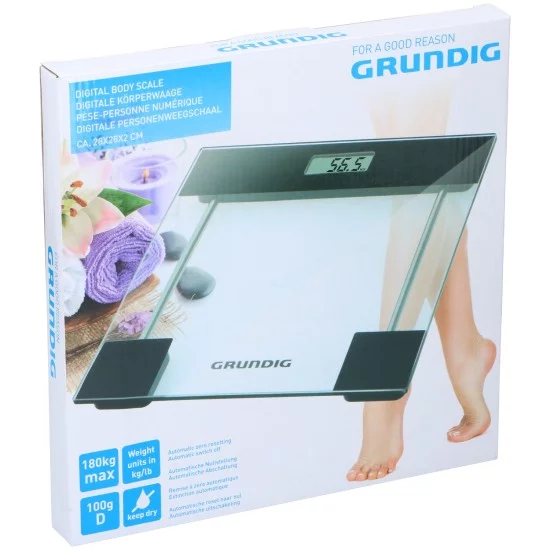 Ζυγαριά Σώματος 180kg 28x28x2.3cm GRUNDIG Ζυγαριά Σώματος 180kg 28x28x2.3cm GRUNDIG