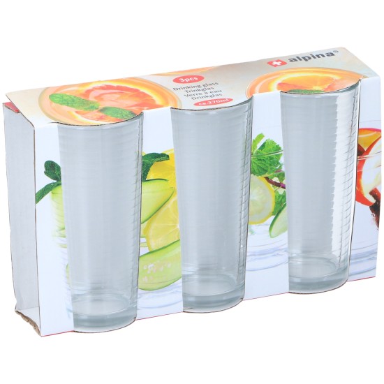 Ποτήρια Ποτού 270ml 3Τμχ ALPINA Ποτήρια Ποτού 270ml 3Τμχ ALPINA