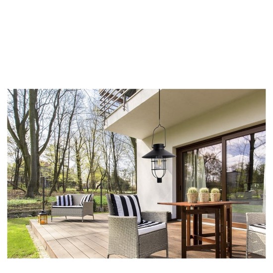 Φανάρι Κήπου LED Ηλιακό Μαύρο 21.8x21.8x64cm GRUNDIG